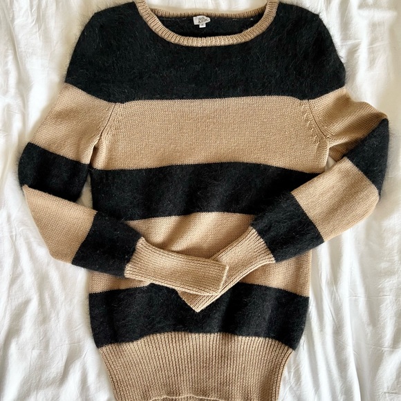 Iris & Ink Sweaters - Iris & Ink Striped Sweater — Black & Beige, M